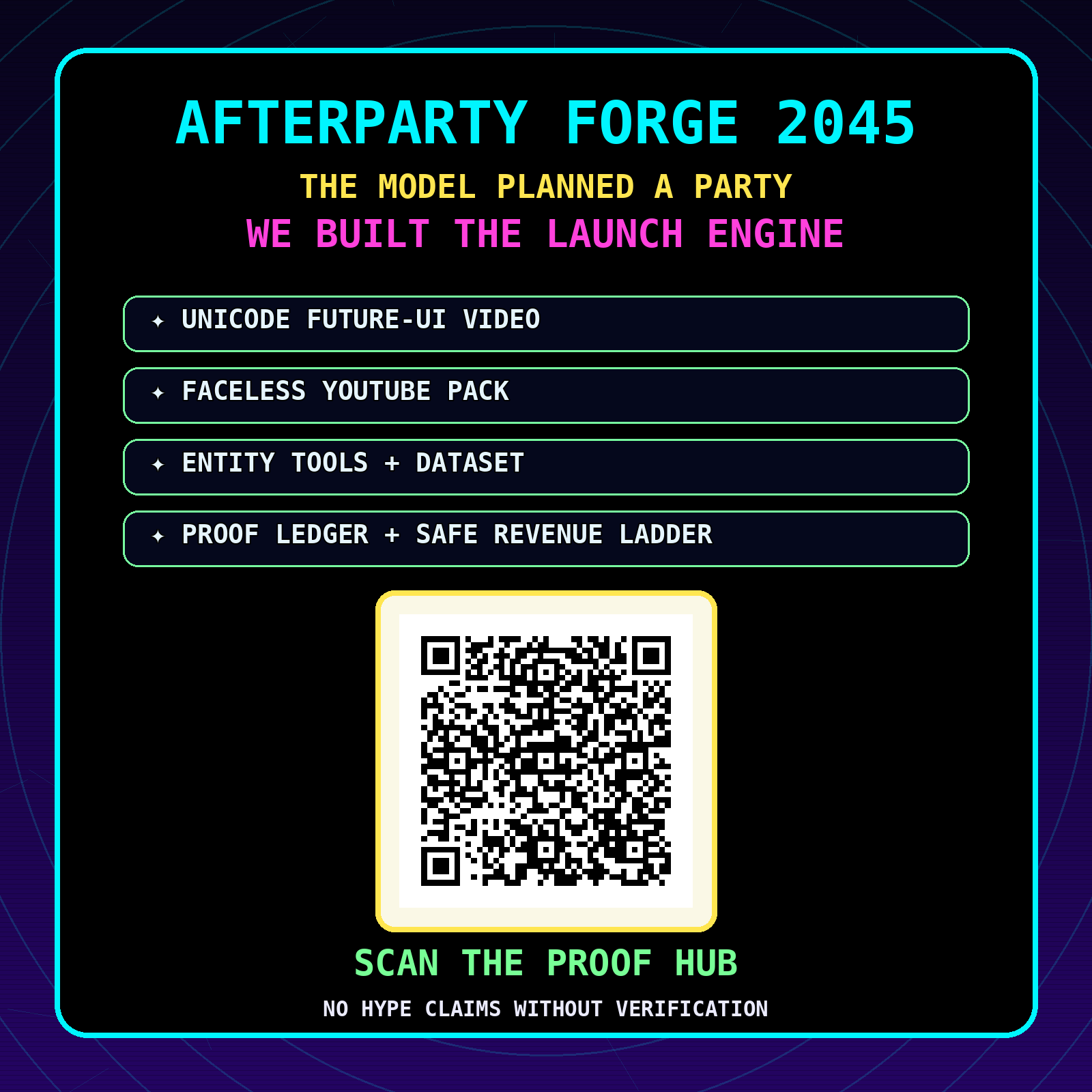 Afterparty Forge square launch flyer